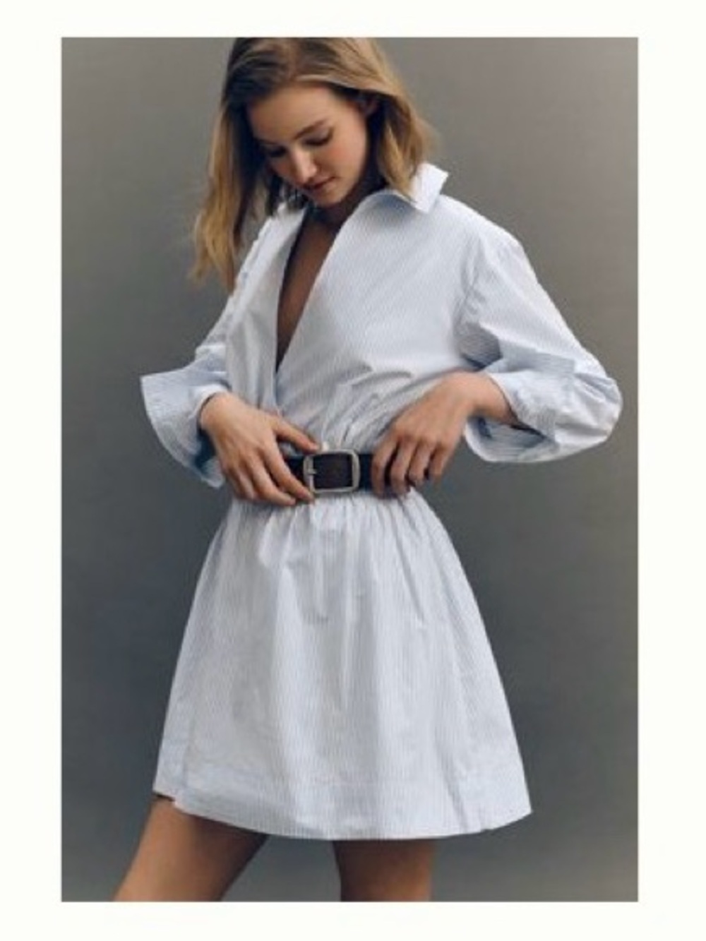 Maeve Belted Wrap Mini Shirt Dress